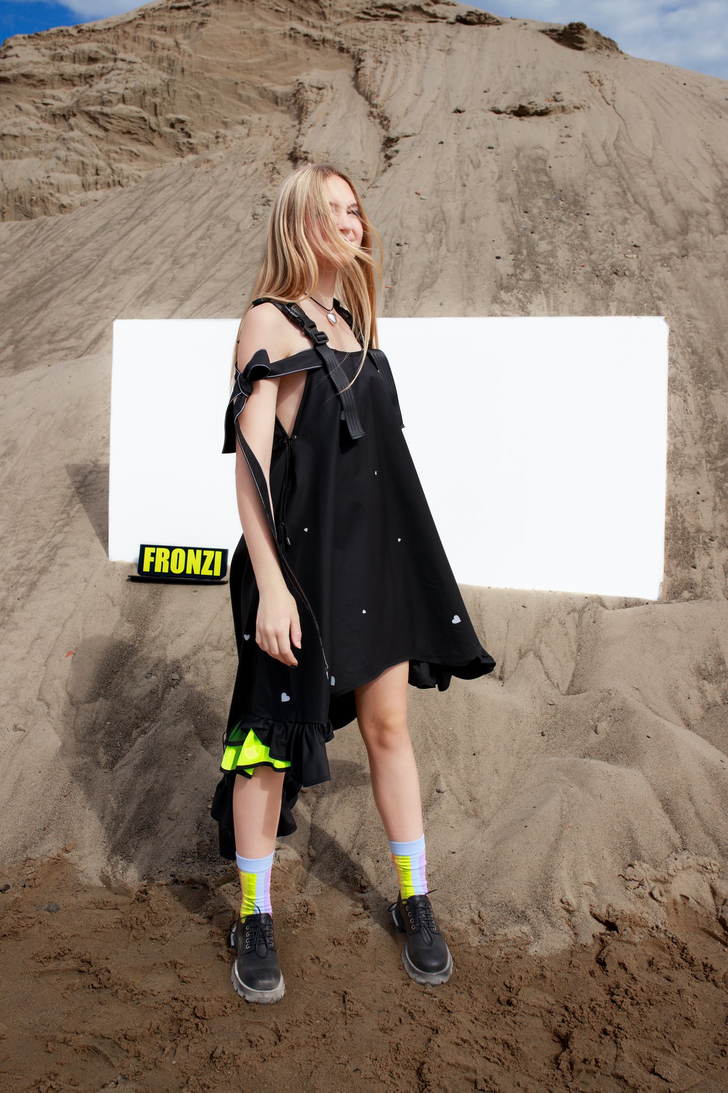 Neon dress with birds