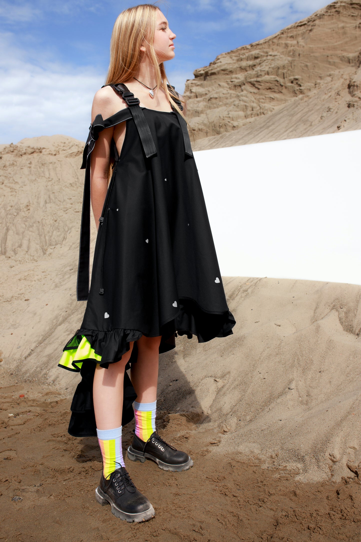 Neon dress with birds