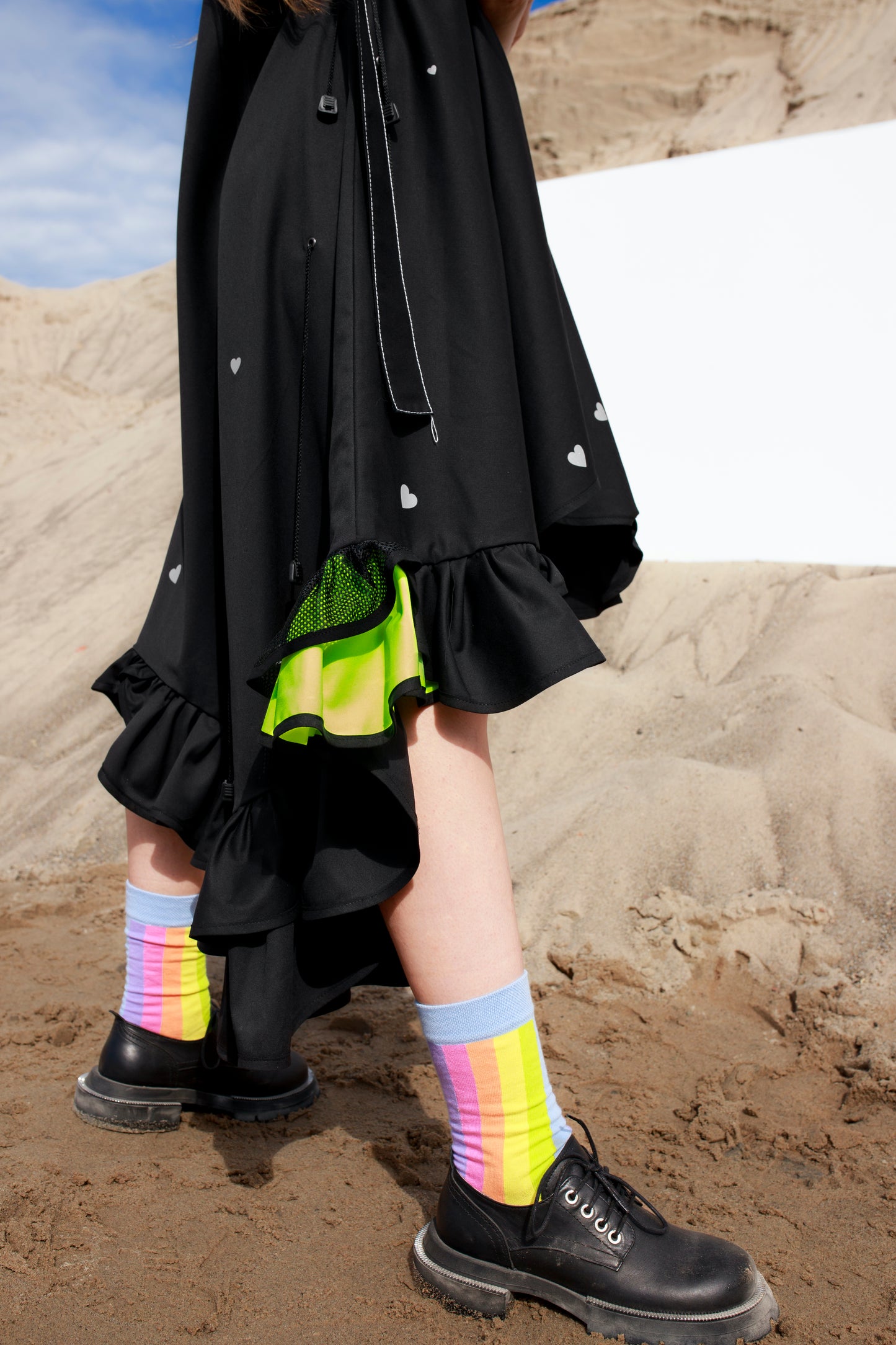 Neon dress with birds