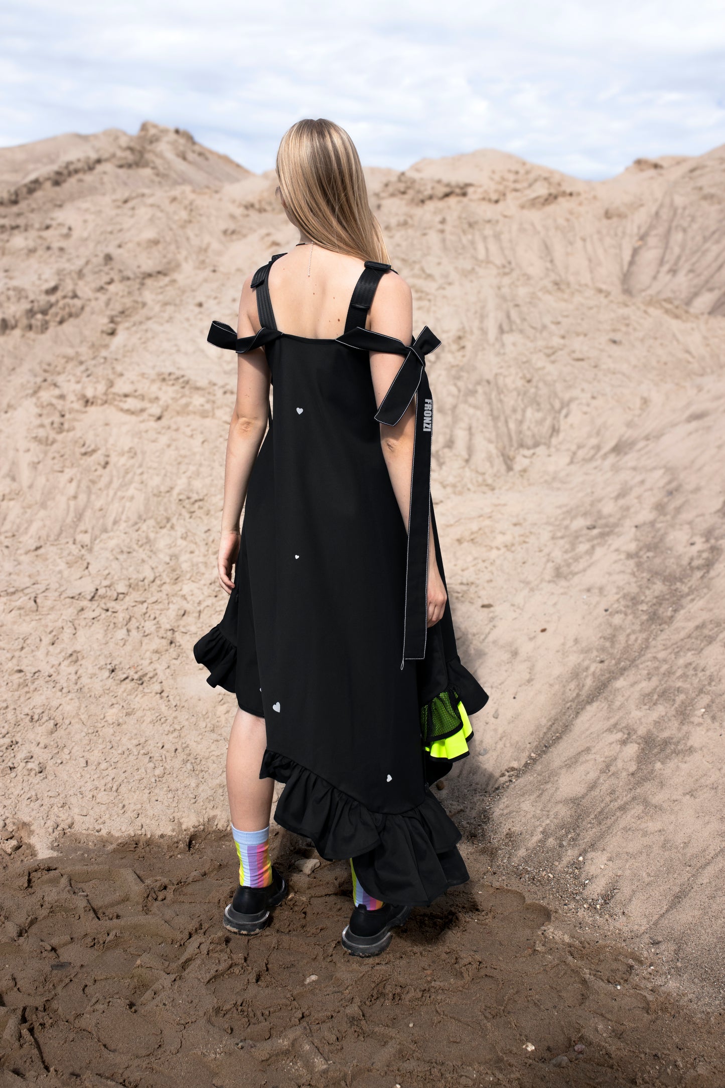 Neon dress with birds