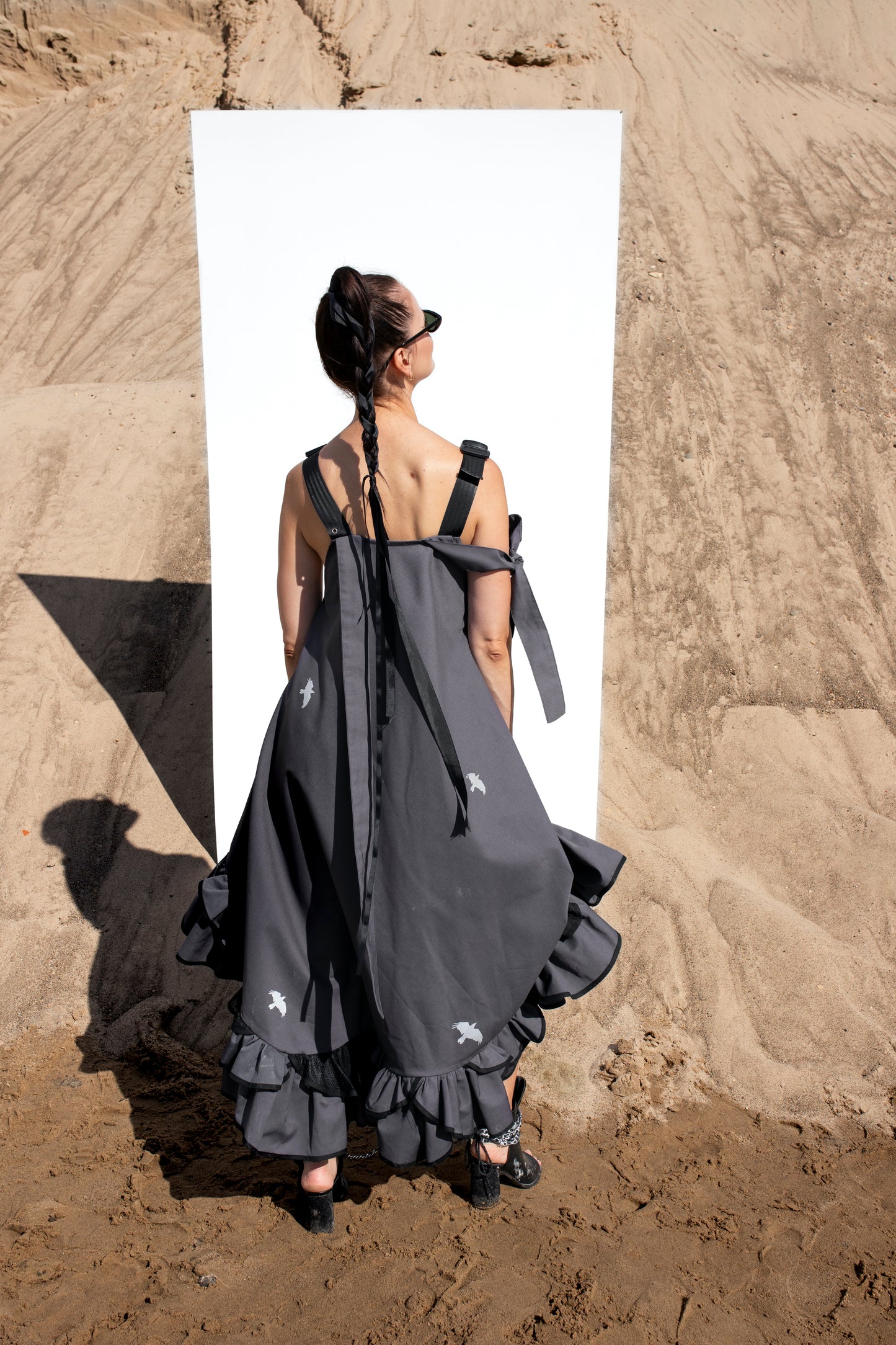 Grey dress with neon detail