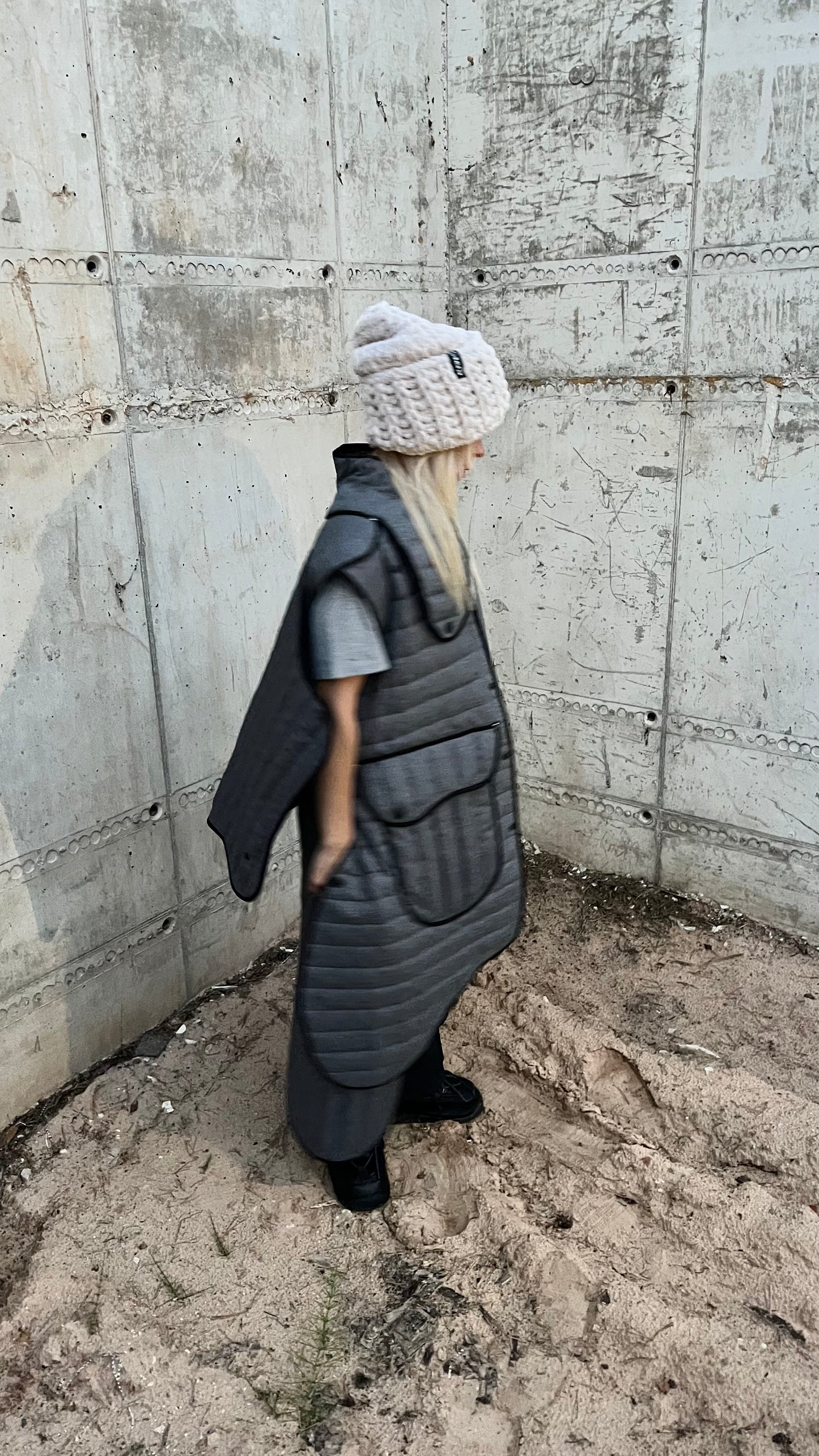 Quilted Coat with removable sleeves