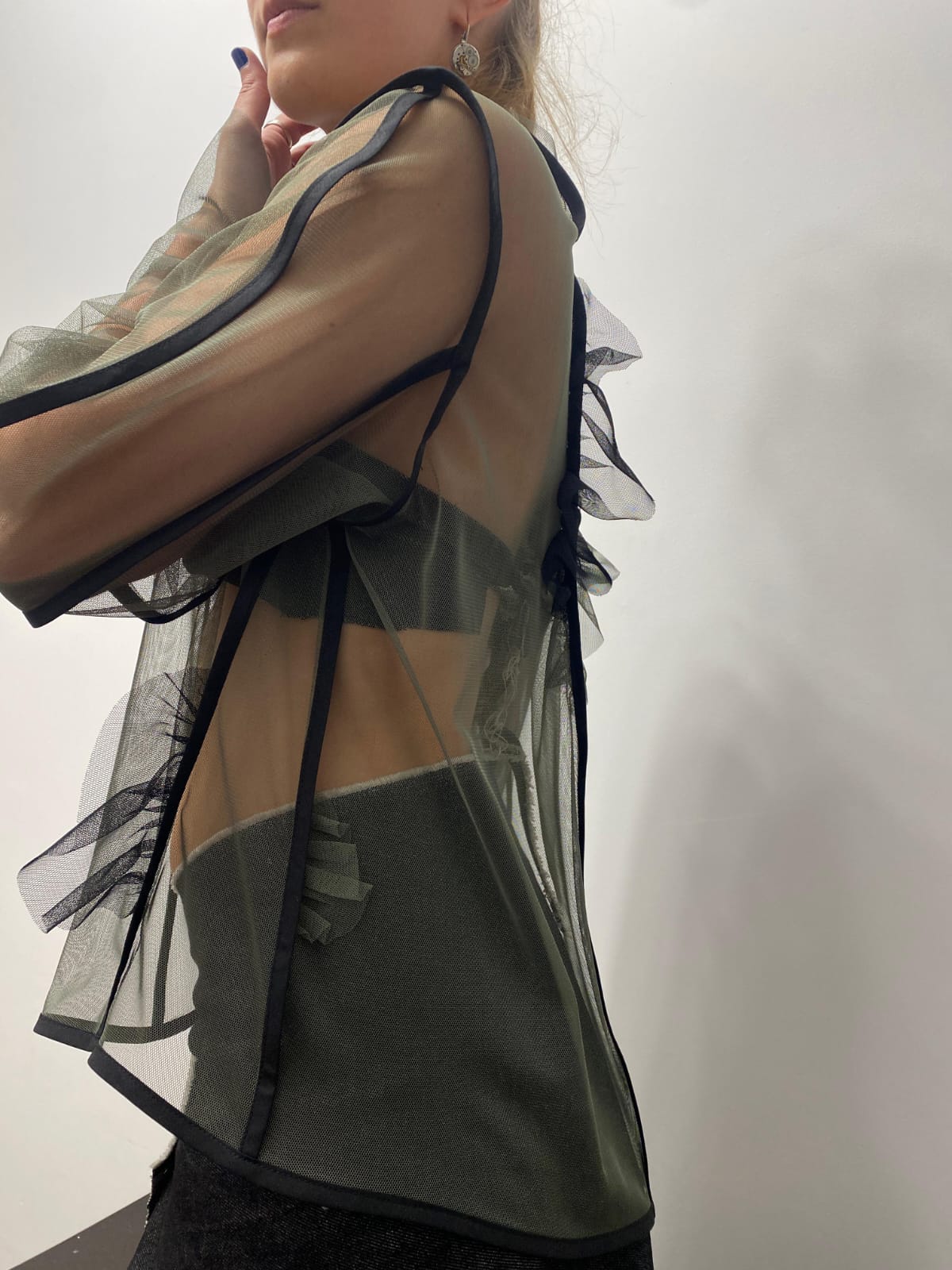 Tulle Top Khaki Green