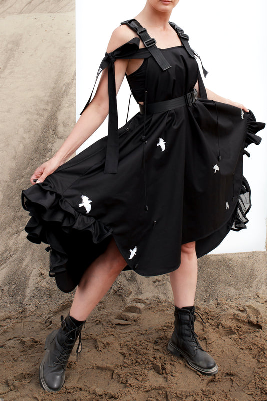 Bird dress black