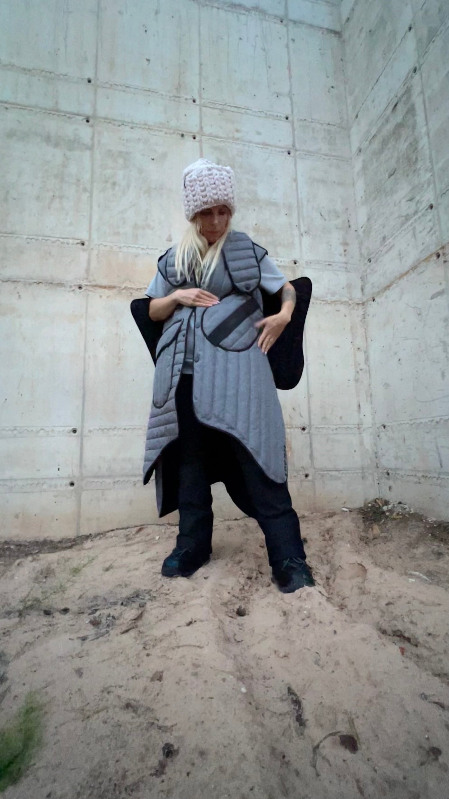 Quilted Coat with removable sleeves