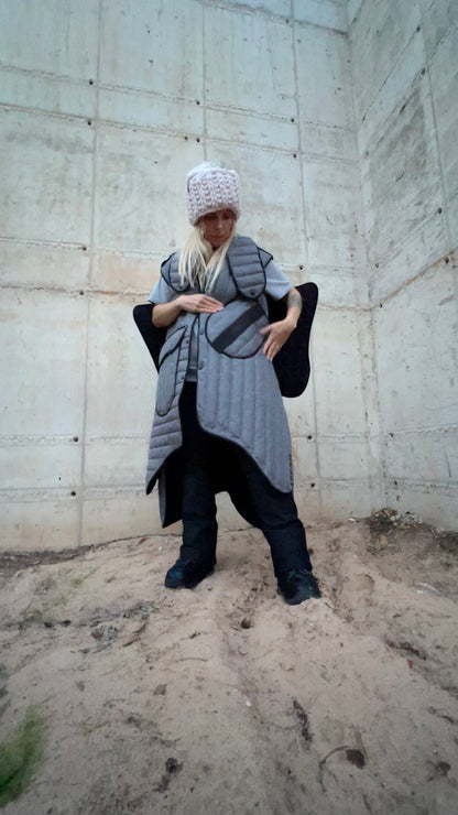 Quilted Coat with removable sleeves